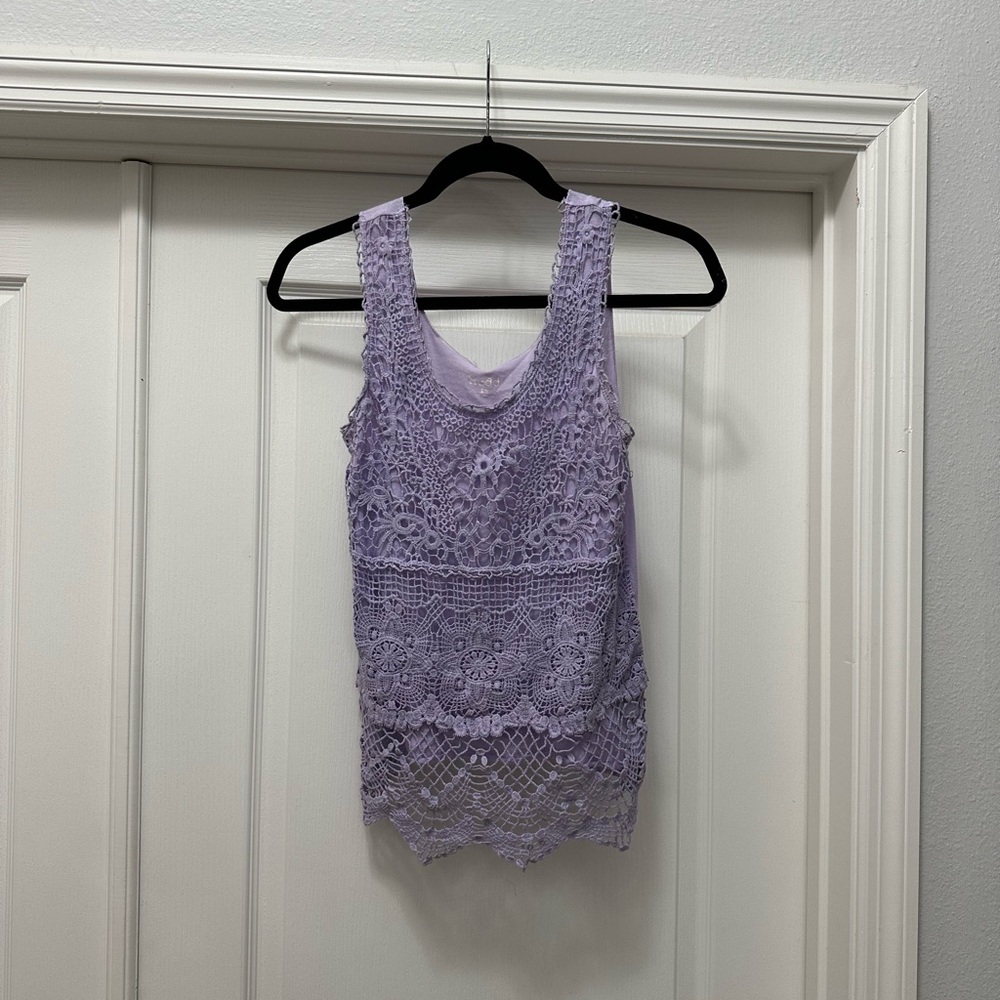 XS purple lace tank
